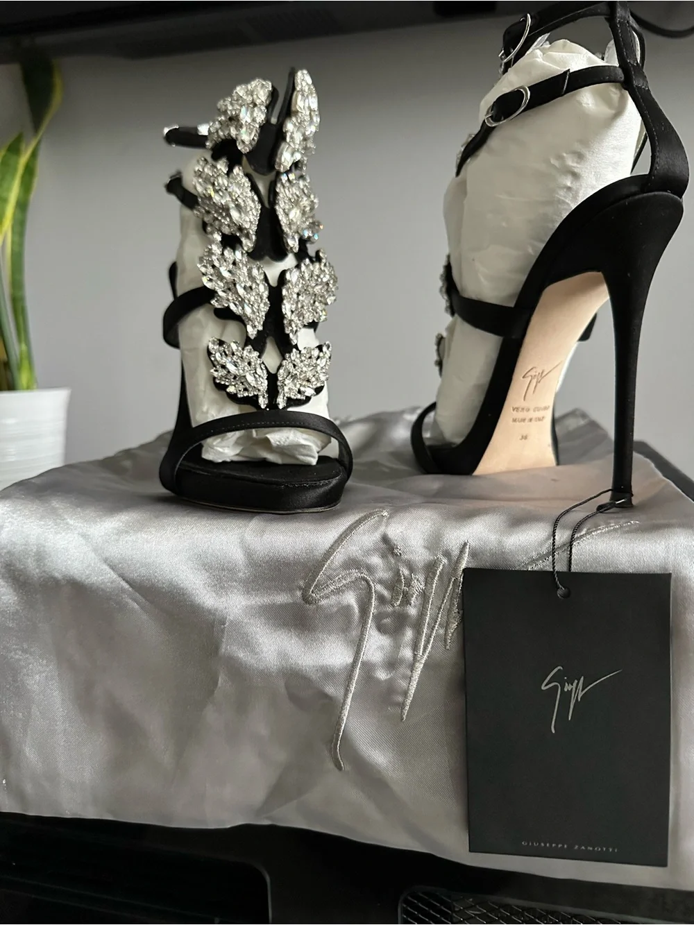 Giuseppe Zanotti Cruel Summer Crystal Wing Heels 36